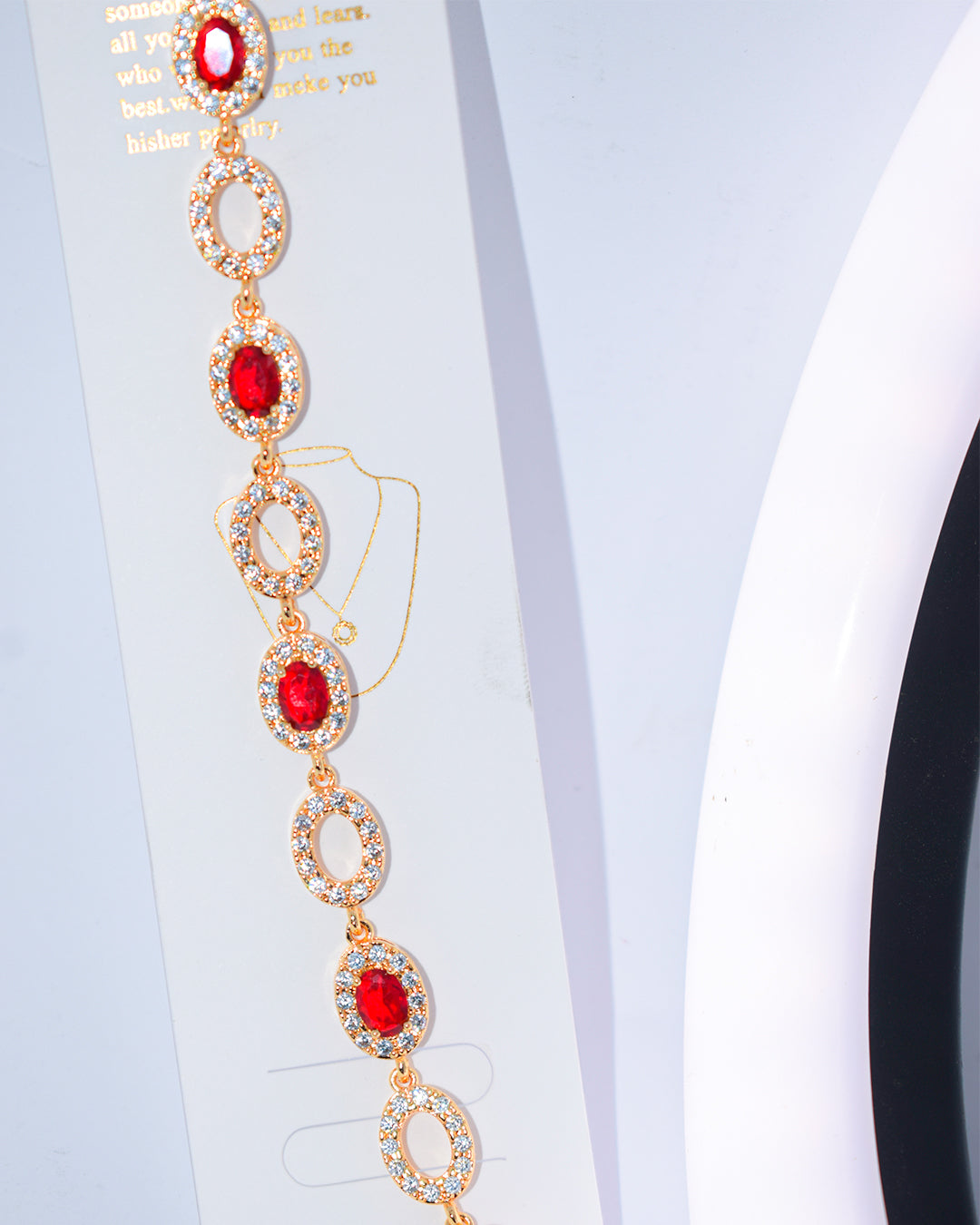 Elegant Ruby Red Stone Bracelet – Premium Artificial Jewelry For Girls